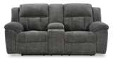 Signature Design by Ashley Frohn Contemporary Manual Reclining Loveseat with Console with Console, Storage and Cup Holders, Gray Signature Design by Ashley