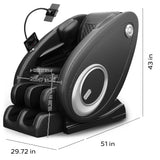 KEIKI Massage Chair Recliner with Zero Gravity, Full Body Air Pressure, Heated Lumbar & Leg Massage, Bluetooth Audio, Adjustable Footrest, PU Leather, Relaxation Chair for Home & Office, Black KEIKI