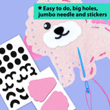 KRAFUN Easy Sewing Kit for Beginner Kids Arts & Crafts, 8 Easy DIY Projects of Stuffed Animal Dolls of Puppies & Kittens, Dogs and Cats, Instructions & Felt, Gift for Girls, Boys, Learn to Sew KRAFUN