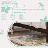 Duxelifin Twin Bed Frames Wood, Wood Twin Bed Frame with Headboard and Footboard, Platform Bed for Bedroom, Guset Room, No Box Spring Needed, Espresso Duxelifin