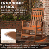 FUNBERRY Patio Rocking Chairs Set of 2,Poly Lumber Rocker,All Weather Rocking Chair Outdoor,High Back Porch Rocker,Cracker Barrel Rocking Chairs for Porch,360lbs FUNBERRY