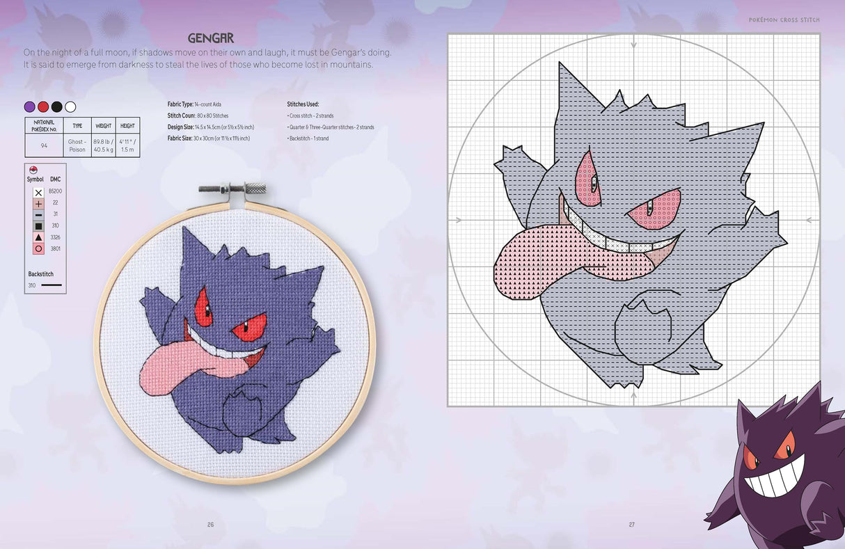 Pokémon Cross Stitch: Bring your favorite Pokémon to life with over 50 cute cross stitch patterns WoodArtSupply
