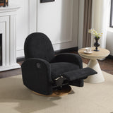 GDFStudio Swivel Glider Recliner Chair Nursery Rocker Recliner Chair with Boucle Upholstered High Back Single Seat Sofa Chair with Deep Seat Manual Nursing Reclining for Living Room, Black GDFStudio