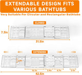 Yieach Iuxury Bathtub Trays For Tub,Expandable Bath Shelf Over Tub,Clear Bath Table,Bath Board,Bath Caddy Tray and Bath Tub Accessories for Women Relaxing With Bath Reading Book and Ipad Holder,1 Pack Yieach