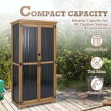 Outdoor Storage Cabinet Waterproof with Shelves, Small Storage Shed, Vertical Tall Patio Backyard Garden Storage Cabinet Tool Organizer for Outside PetsCosset