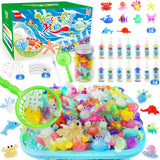 QANIY Magic Water Elf Toy Kit, Crafts for Kids Ages 4-8, Squishy Maker Set with 14 Magic Gels and 10 Molds, Aqua Fairy for Kids, Make Your Own Squishies Toys QANIY