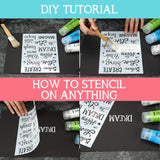 3 Pieces Plastic Painting Stencils 8 x 11 Inch Reusable Inspirational Word Stencils Template for Painting on Wood, Fabric, Paper, Wall DIY Drawing Craft Zonon