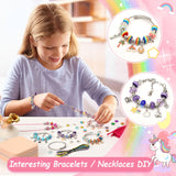 Charm Bracelet Making Kit for Girls, 140 PCS DIY Craft Bead Sets Jewelry Making Kit for Teen Girls Age 8-12, Portable Bracelet Organizer Gift Box for Teenage Birthday Christmas Stocking Gift LifeisLuck