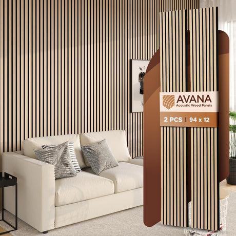 Avana Acoustic Wood Wall Panels – White Oak Acoustic Panels Set of 2 – Wall Panels For Interior Wall Decor for Homes, Offices, Studios – Aesthetically Pleasing Design Wood Panels For Wall Avana
