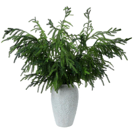 Zeyune 12 Pcs 36 Inch Christmas Norfolk Pine Branches Artificial Norfolk Pine Stem Realistic Greenery Norfolk Pine Sprigs Picks Faux Norfolk Pine Needle for Vase DIY Crafts Garland Wreath Home Decor Zeyune