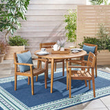 Christopher Knight Home Keth Outdoor 5 Piece Acacia Wood Dining Set, Teak Finish Christopher Knight Home