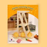 Damoch Family™ Wooden Kids Learning Tower, Adjustable Toddler Kitchen Step Stool, Montessori Kitchen Tower with Safety Rail Damoch Family