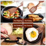 Yuanchu 2Pcs Wooden Spatula For Cooking, 12 Inch Wood Spatula Cooking Spatula Kitchen Utensils Set For Nonstick Cookware Kitchen Spatula For Fish Eggs Pancakes Yuanchu