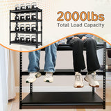 SUPPNEED Adjustable Shelving Units and Storage, 48”W Garage Shelving Heavy Duty,2000LBS Loads 4-Tier Garage Storage Shelves, Metal Shelves for Living Room,Pantry,48”W×16”D×72”W,Black SUPPNEED