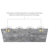 Besuerte Rustic Antique Mason Jar Organizer Hanging Wall Holder for Home Decor, Bathroom, Kitchen, Office, Farmhouse with 4-Jar,Gray Besuerte