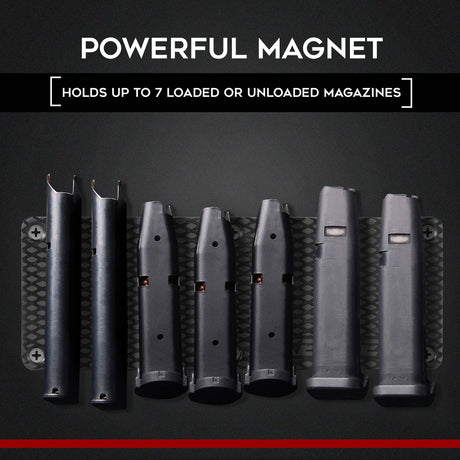 Keeper MG Magnetic Ammunition Holder for Gun Magazines and Clips, Organize Mount in Your Gun Safe, Locker Cabinet, Vault, Ultimate Ammo Storage Accessories for Handgun, Oistol and Rifle Mags, Black KEEPER MG