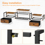 Snughome Floating TV Stand with Power Outlet 55", Wall Mounted Entertainment Center with LED Lights, Floating TV Shelf with Drawer, Wall Mounted Media Console Shelf for Living Room, Bedroom Snughome