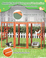 Catio Outdoor Cat Enclosure,71" L Outside Cat House Weatherproof, Wooden Catios for Cats Patio, Cat Houses with 3 Platforms (Orange-Red, Large) Nyeekoy