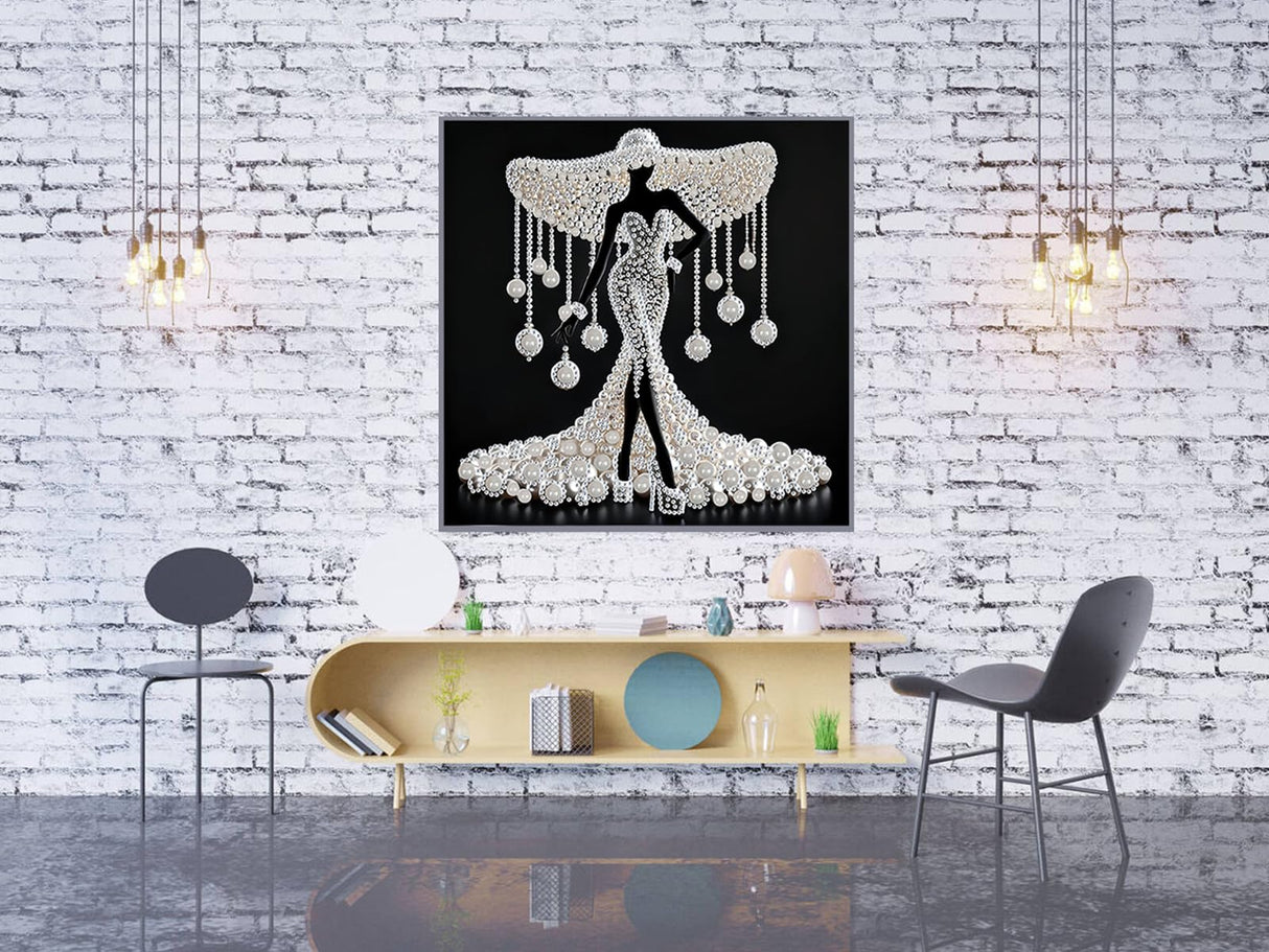 GXGLLPZBY 5D Goddess Diamond Painting Kits for Beginners, DIY Elegant Goddess Diamond Art Kits for Adult, Suitability Full Round Diamond Dot Gem Art Kits, Home Wall Decoration 13.78x13.78 Inches GXGLLPZBY