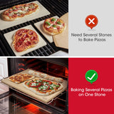 Unicook Extra Large Pizza Stone 24”x18” for 30” or Larger Standard Ovens, Durable Rectangular Baking Stone, Ideal for Baking Crispy Pizzas, Bread and Cookies, Not Fit for 24” and 27” Compact Ovens Unicook