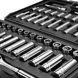 DNA MOTORING TOOLS-00144 72-Piece 1/4" Drive Socket Set with Ratchets, Adapters, Extensions - 4mm -14mm, 5/32 Inch- 9/16 Inch, Cr-V DNA MOTORING