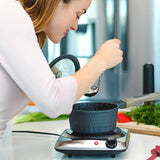 OVENTE Countertop Infrared Single Burner, 1000W Electric Hot Plate with 7” Ceramic Glass Cooktop, 5 Level Temperature Setting & Easy to Clean Base, Compact Stove for Home Dorm Office, Silver BGI101S OVENTE