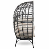 Alpine Corporation MHQ130 Indoor/Outdoor Double Seat Egg Chair w/Cushions, Versatile Patio & Sun Room Seating, 57" H, Black Alpine Corporation