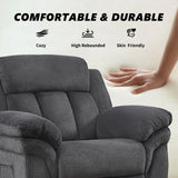 CANMOV Recliner Sofa Set, Manual Reclining Sofa with Overstuffed Armrest for Living Room,Bedroom Furniture,Office,3 Seat Grey CANMOV