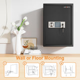 Locksworth Safe for Home, 1.9 Cubic Feet Safety Box for Money, Jewelry, Documents and Guns, Security Safe for Office, Hotel, 13.8"W x 12.2"D x 19.7"H Locksworth