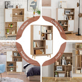 Giantex 4-Tier White Storage Cabinet with Doors and Rubber Wood Legs Giantex