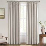 QJmydeco Primitive Curtain 108 Inch Long 2 Panels Burg,Pinch Pleated Cream Linen Blended 9 ft Floor Length to Ceiling Traverse Curtains for Living Room Extra Wide Blackout Drapes Sun Blocking Window QJmydeco
