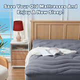 ELVEN HOME Twin Size Mattress Pad for Pain Relief, Pillow Top Cooling Twin Mattress Topper for Single Bed, Thick Fluffy Mattress Protector Cover Quilted Fitted Deep Pocket (39x75 inch, Grey) Elven Home