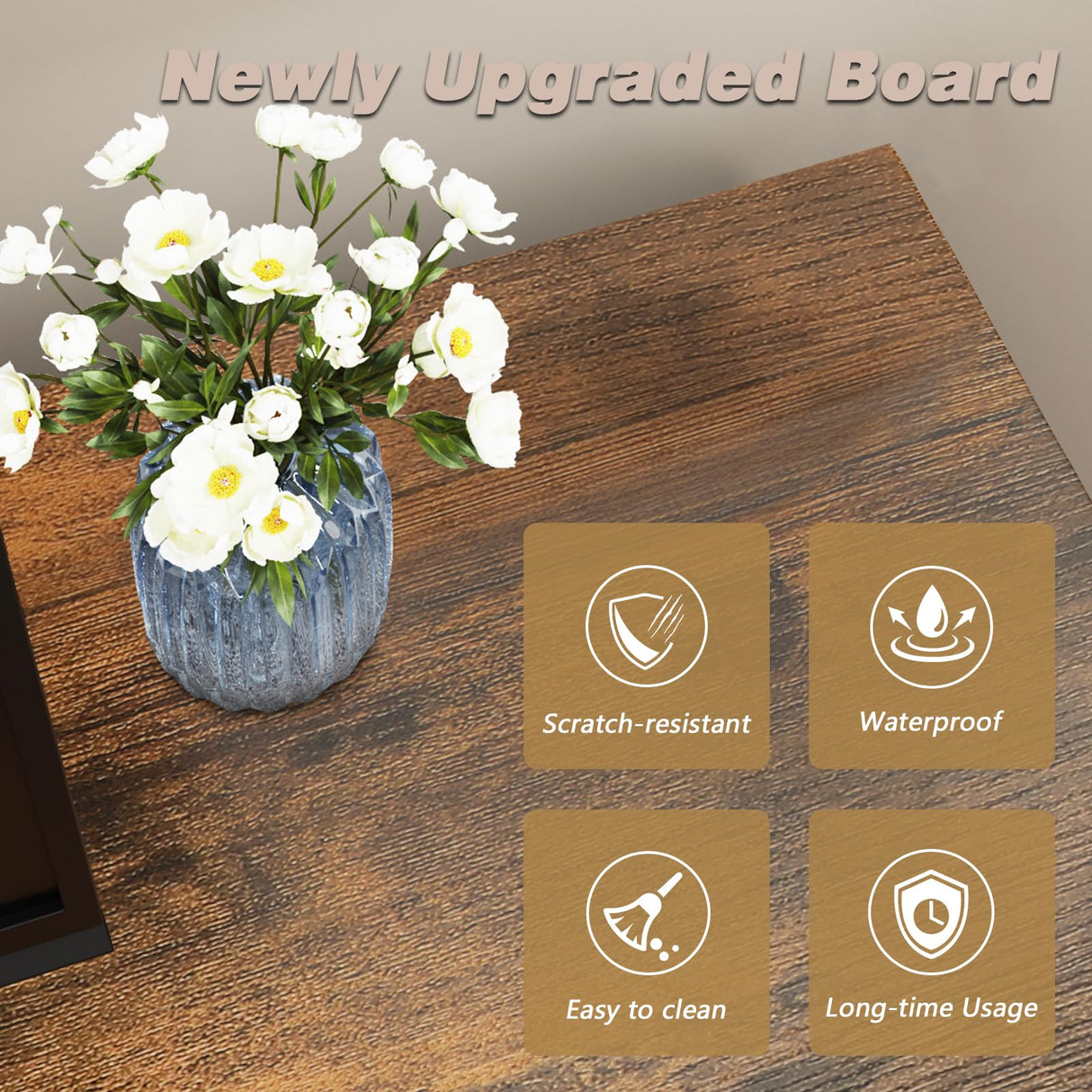 LEMBERI 58 Inches Fireplace TV Stand for TVs up to 65 Inches Console with 18'' Electric Fireplace & Remote, Wooden Modern Entertainment Center for Living Room with LED Light Glass Shelves (Brown) LEMBERI