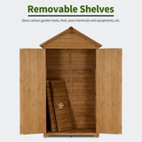 MCombo Outdoor Storage Cabinet, Garden Wood Tool Shed, Outside Wooden Shed Closet with Shelves and Latch for Yard, Patio, Deck and Porch 1000 Natural mcombo