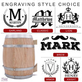 My Personal Memories Customized 24 oz Oak Wood Barrel Beer Mug Tankard with Handle and Stainless Steel Interior (Name Initial Styles) My Personal Memories