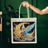 DoxQcs Diamond Art Painting Tote Bag Kit, Shoulder Bags 5D DIY Handbags Reusable Shopping Bags with Handles for Women-Moon Angel DoxQcs