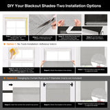 LazBlinds Blackout Roller Shades, No Drill Cordless Blinds for Windows, Roll Up French Door Blinds, Thermal Insulated UV Protection Blinds and Shades for Home and Office (48''W x 72''H, Grey Linen) LazBlinds