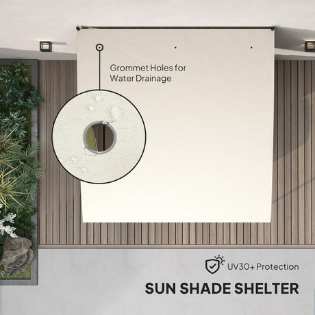 Outsunny 10' x 10' Outdoor Pergola Gazebo with UV-Resistant Canopy and Metal Frame, Sun Shade Shelter for Porch, Patio, Deck, Backyard, Cream White Outsunny