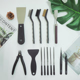 24Pcs 3D Printer Tools Kit, 3D Printer Accessories Removal Tools Includes Nozzle Cleaning Kit, Putty Knife Scraper, Brushes, Tweezers, Diamond Files for 3D Prints Cleaning Finishing Lankki