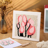 Daifunli 4 Sets Punch Needle Kit with Frame for Beginners 10 x 10 Inch Embroidery Starter Kits Punch Needle Kit with Pattern, Threader, Yarns, Tools for Adults Craft DIY Christmas Birthday Daifunli