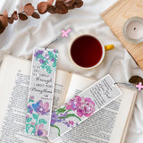 HTTDMY 8PCS Bible Verse Diamond Painting Art Bookmarks,Cute Acrylic Bookmarks Crafts Kits with Cross Pendants for Adult Women Book Lovers (Flower) HTTDMY