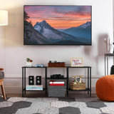 50 Inch TV Stands for Living Room Black Entertainment Center with Storage for 50 43 40 32 Inch TV Console Table for Bedroom Office Luplom