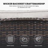 Belord Outdoor Furniture 3-Seater Rattan Sofa Patio Wicker Sofa Couch Furniture Set with Washable Cushions Belord