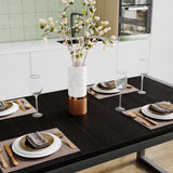 SHA CERLIN Kitchen Dining Table Set for 4 with Benches, Rustic Small Space Saving Dinette, Heavy Duty Metal Frame SHA CERLIN