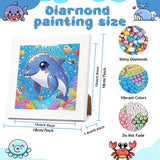 Reivworl Dolphin Diamond Art Kits for Kids, Dolphin Diamond Painting Kits for Kids, Gem Art Ages 4-8-12 for Gifts and Decor (8x8 Inch) Reivworl