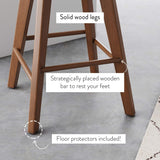 Nathan James Amalia Backless Kitchen Counter Height Bar Stool, Solid Wood with 360 Swivel Seat Antique Coffee/Natural Wheat, Set of 2 Nathan James