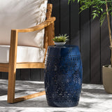 Christopher Knight Home Ruby Outdoor 12" Iron Side Table, Dark Blue Christopher Knight Home