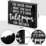 2 Pieces Funny Farmhouse Bathroom Decor You Never Know What You Have Until It's Gone Toilet Paper Sign Please Seat Yourself Sign Humor Toilet Box Plaque for Toilet Decoration, 4 x 5 Inch (Black) Jetec