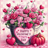 EOBROMD Flower Paint by Numbers for Adults, DIY Valentine's Day Paint by Number Kits for Beginner on Canvas, Paint by Numbers Adult Kit Drawing Arts and Crafts for Gift Home Wall Decor 12x12inch EOBROMD