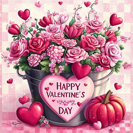 EOBROMD Flower Paint by Numbers for Adults, DIY Valentine's Day Paint by Number Kits for Beginner on Canvas, Paint by Numbers Adult Kit Drawing Arts and Crafts for Gift Home Wall Decor 12x12inch EOBROMD